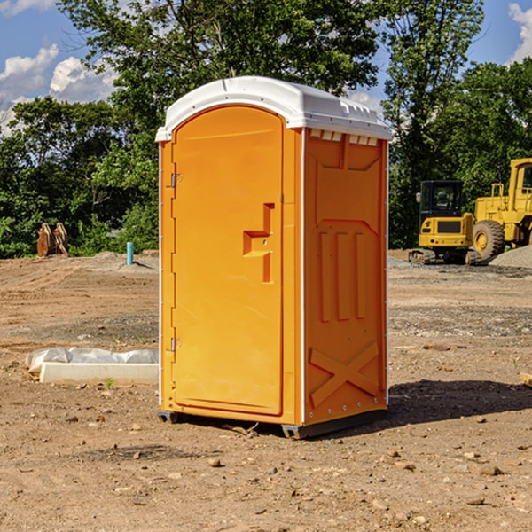 how often are the portable restrooms cleaned and serviced during a rental period in Cowlesville